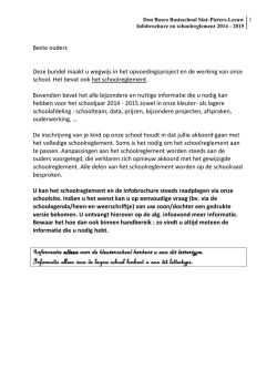 Infobrochure en schoolreglement 2014 - 2015
