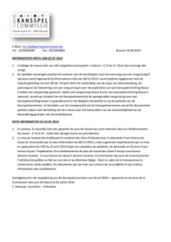 Informatieve nota 2 juli 2014