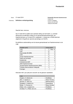 Persbericht - Dorpsraad Nieuw
