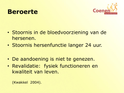 Beroerte pp mrt 2014 - Coenen Fysiotherapie