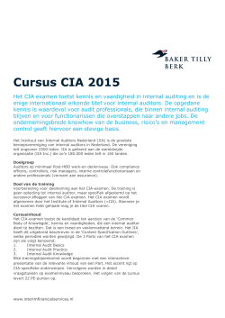 Cursus CIA 2015 - Baker Tilly Berk