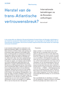 Herstel van de trans-Atlantische vertrouwensbreuk?