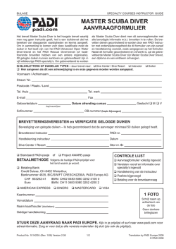 Download PADI MSD formulier