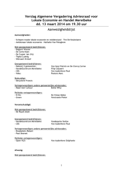 Verslag algemene vergadering van 13 maart 2014