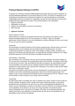 Een uitgebreid Protocol Nieuwe Influenza A (H1N1)