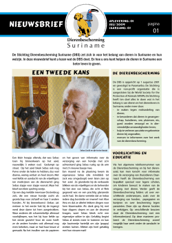 Nieuwsbrief augustus 2009 - Stichting Dierenbescherming Suriname