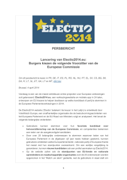 PERSBERICHT Lancering van Electio2014.eu