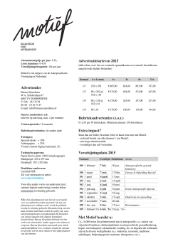 tariefkaart 2015 - Antroposofische Vereniging in Nederland