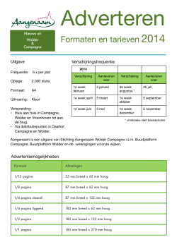 Folder adverteren in Aangenaam 2014