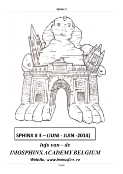 Sphinx nr 3 jun 2014 - Imosphinx Academy Belgium