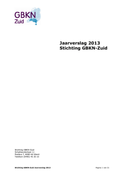 Jaarverslag 2013 - Welkom op de website van Stichting GBKN ZUID!