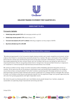 unilever trading statement first quarter 2014 good start to 2014