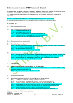 Eindtermen en toetstermen STIBEX Basiskennis Calculatie
