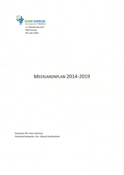 Meerjarenplan 2014-2019