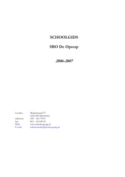Schoolgids - SBO de Opstap