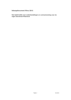 Inkoop Jeugdzorg Inkoop document WMO 2015
