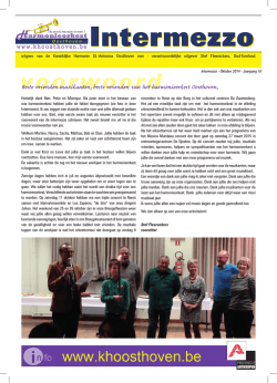 Intermezzo September 2014 - Sint