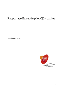 Rapportage Evaluatie pilot CJG-coaches