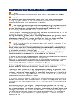 Verslag van de snijvlakbijeenkomst d.d. 25 maart 2014.