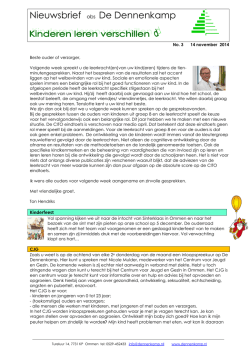 Nieuwsbrief obs De Dennenkamp