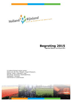 Programma begroting 2015 Holland Rijnland
