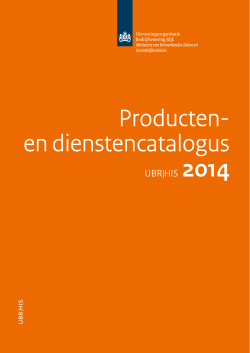 Producten- en dienstencatalogus UBR|HIS