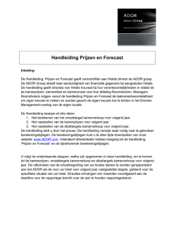 Handleiding Prijzen en Forecast