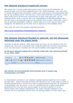 gebruiksadvies wekelijks digitaalplanbord 2015 - Excel