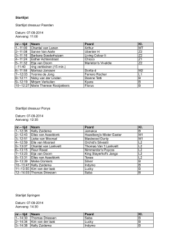 Startlijst Startlijst dressuur Paarden Datum: 07-09