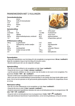 HOOFDGERECHT PANNENKOEKEN MET 2 VULLINGEN