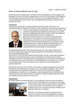 Stand van zaken breedband Land van Cuijk
