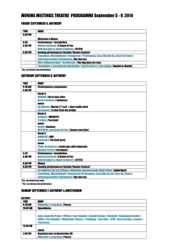 MOVING MEETINGS THEATRE PROGRAMME September 5