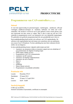 PRODUCTFICHE Programmeren van CAN