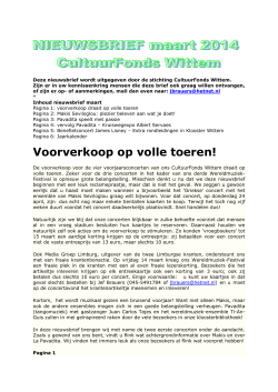 nieuwsbrief maart 2014 - Cultuurzomer Heuvelland