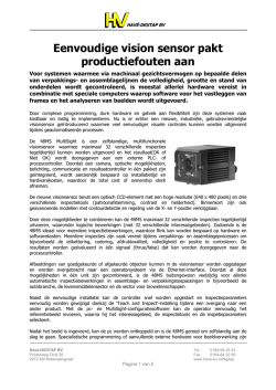 Eenvoudige vision sensor pakt productiefouten aan - Hav&eacute;