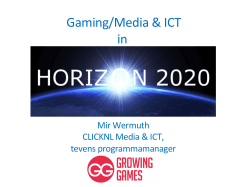 Gaming en Media_ICT in Horizon2020_Mir Wermuth