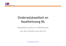 Onderwijskwaliteit en Kwaliteitszorg in Nederland