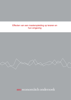 Effecten van een masteropleiding op leraren en hun omgeving