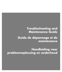 Handleiding voor probleemoplossing en onderhoud