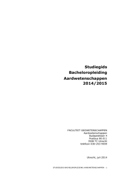 Studiegids Bacheloropleiding Aardwetenschappen 2014/2015