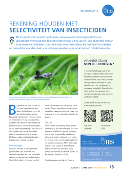Rekening houden met selectivieit van insecticiden