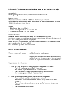 Informatie CGO-cursus voor leerkrachten in het basisonderwijs