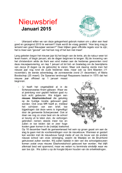 Nieuwsbrief januari 2015