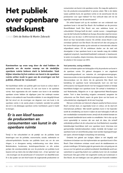 Het publiek over openbare stadskunst