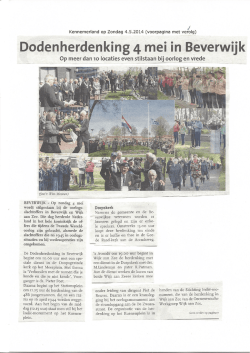 In de media 2014 - 4 mei Beverwijk