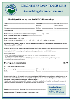 Inschrijfformulier lidmaatschap jeugd en senioren