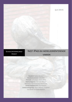 INZET IPADS BIJ WERELDORI&Euml;NTERENDE VAKKEN