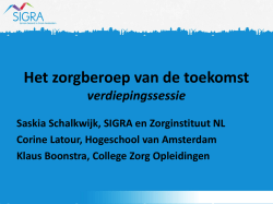Het zorgberoep van de toekomst