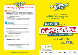 Flyer Week van de Sportclub 2014