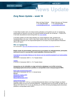 Zorg News Update – week 10